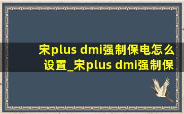 宋plus dmi强制保电怎么设置_宋plus dmi强制保电怎么设置为默认